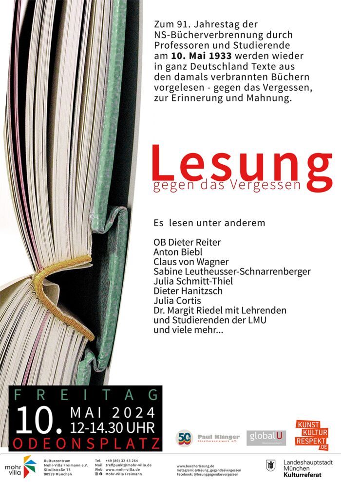 Plakat zur Veranstaltung: Bücher aus dem Feuer