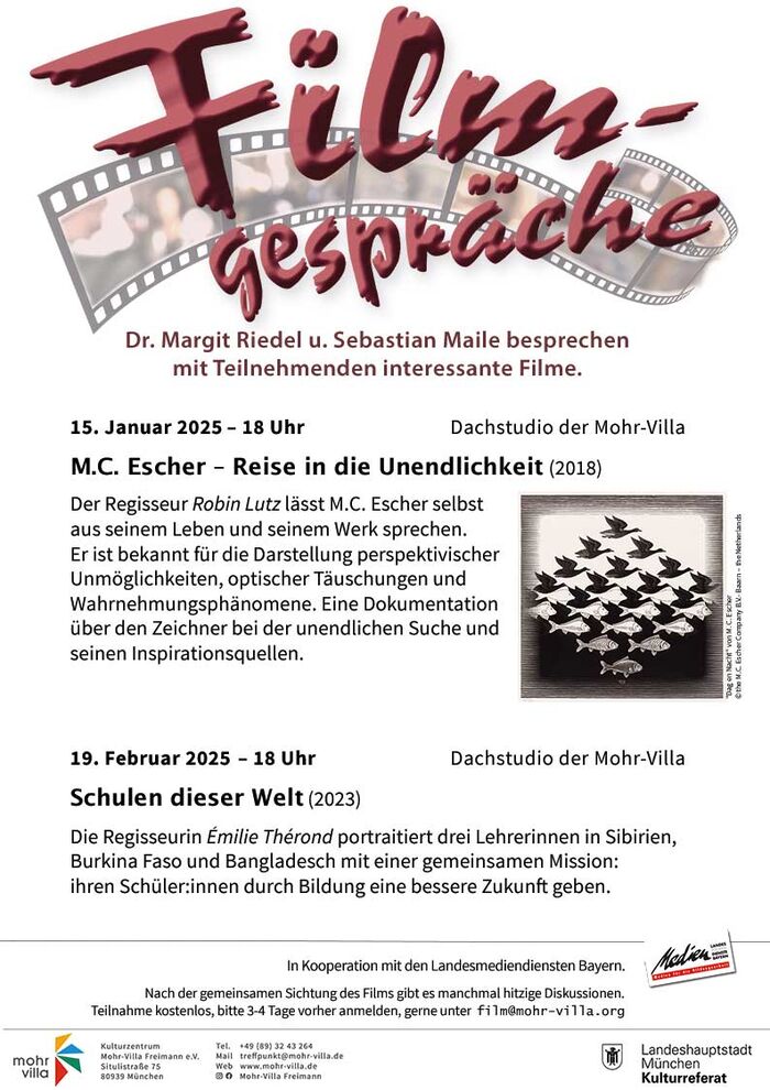 Plakat zur Veranstaltung: Filmgespräche: M. C. Escher - Reise in die Unendlichkeit (2018)