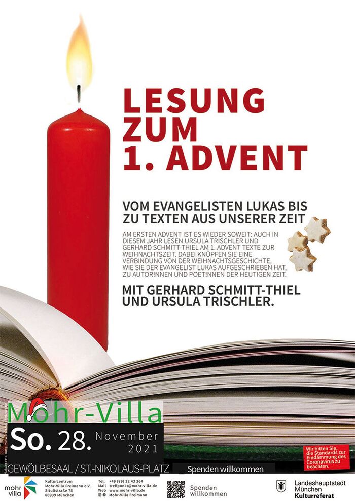 Plakat zur Veranstaltung: Lesung zum 1. Advent